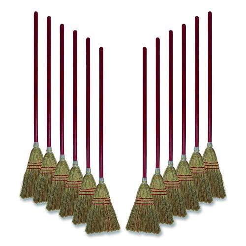Image of Boardwalk® BWK951TCT Corn Fiber Lobby/toy Broom, Corn Fiber Bristles, 39" Overall Length, Red, 12/carton