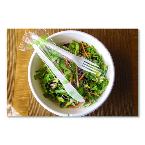Image of Eco-Products® EP-S017-W Plantware CPLA Cutlery, Individually Wrapped, Fork, Plastic, White, 1,000/Carton