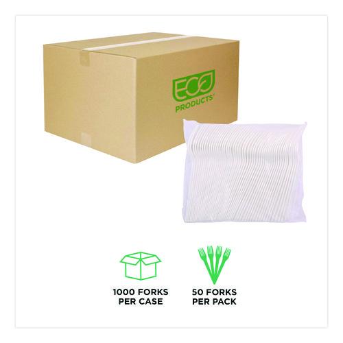 Image of Eco-Products® EP-S017 Plantware CPLA Cutlery, Fork, White, 1,000/Carton