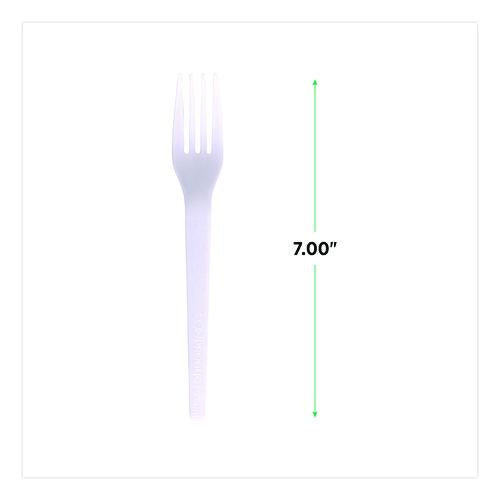 Image of Eco-Products® EP-S017 Plantware CPLA Cutlery, Fork, White, 1,000/Carton