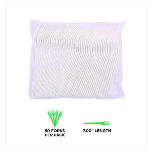 Image of Eco-Products® EP-S017 Plantware CPLA Cutlery, Fork, White, 1,000/Carton