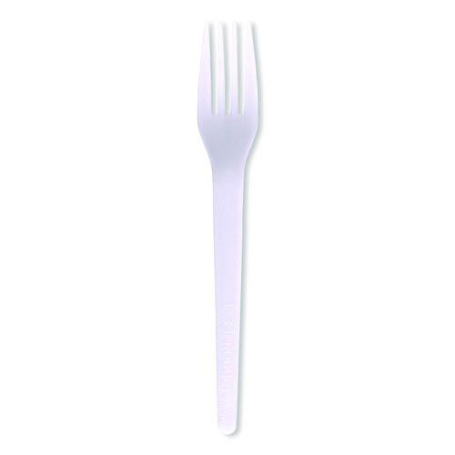 Image of Eco-Products® EP-S017 Plantware CPLA Cutlery, Fork, White, 1,000/Carton