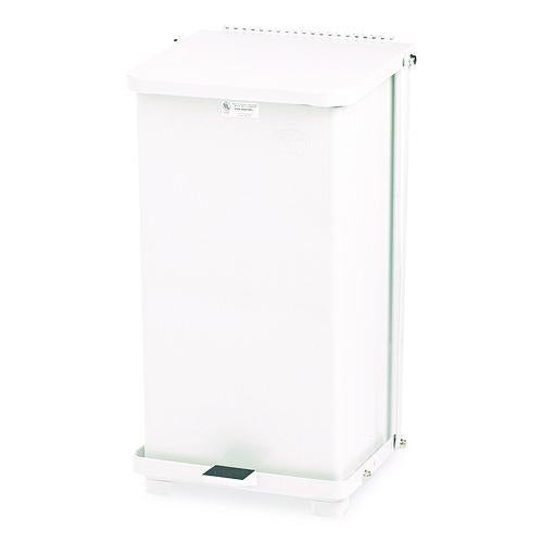 Image of Rubbermaid® Commercial FGST12EPLWH Defenders Heavy-Duty Steel Step Can, 6.5 gal, Steel, White