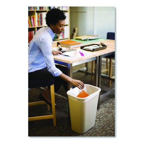 Image of Rubbermaid® Commercial FG295700BEIG Deskside Plastic Wastebasket, 10.25 gal, Plastic, Beige