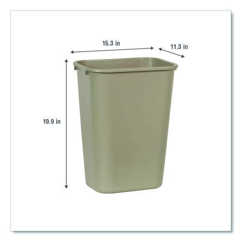 Image of Rubbermaid® Commercial FG295700BEIG Deskside Plastic Wastebasket, 10.25 gal, Plastic, Beige