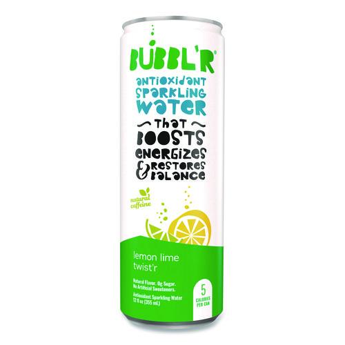 Image of Bubbl'r WIC60014 Antioxidant Sparkling Water, Lemon Lime Twist'r, 12 oz Can, 12 Cans/Carton