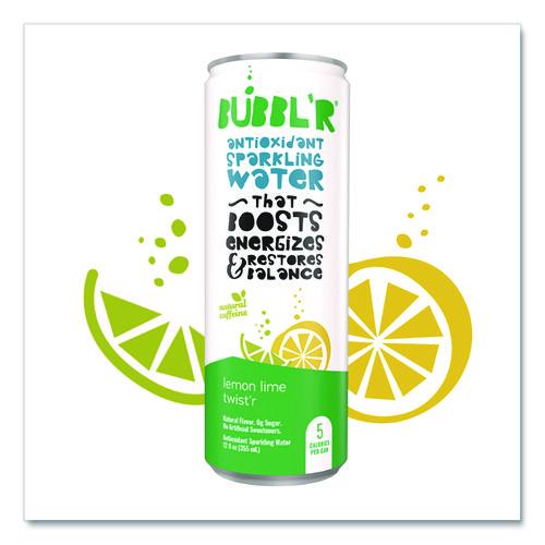 Image of Bubbl'r WIC60014 Antioxidant Sparkling Water, Lemon Lime Twist'r, 12 oz Can, 12 Cans/Carton