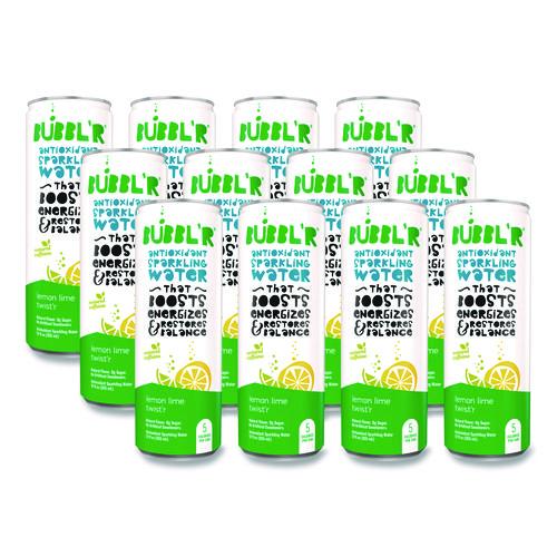Image of Bubbl'r WIC60014 Antioxidant Sparkling Water, Lemon Lime Twist'r, 12 oz Can, 12 Cans/Carton