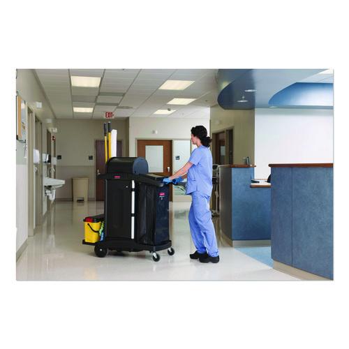 Image of Rubbermaid® Commercial FG617900BLA Storage/trash Compartment Cover, Plastic, Black