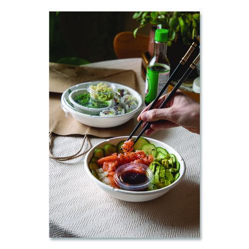 Image of Eco-Products® EP-PCLID Compostable Clear PLA Plastic Portion Cup Lids, Fits 2 oz to 4 oz Portion Cups, Clear, 2,000/Carton