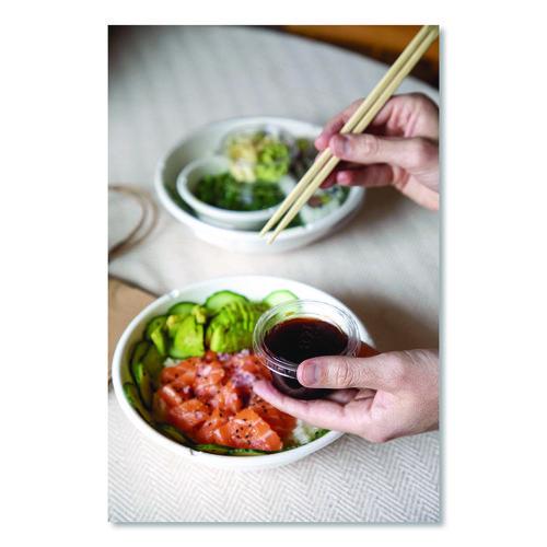 Image of Eco-Products® EP-PCLID Compostable Clear PLA Plastic Portion Cup Lids, Fits 2 oz to 4 oz Portion Cups, Clear, 2,000/Carton