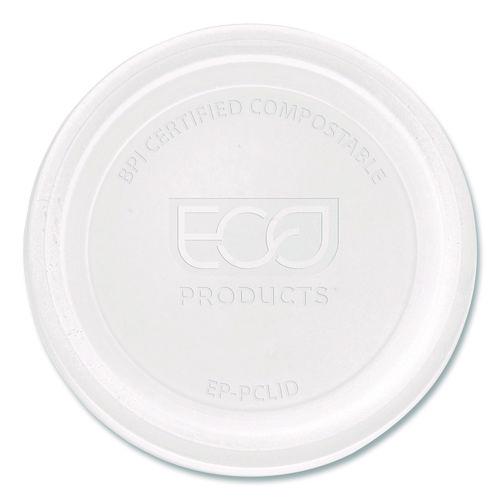 Image of Eco-Products® EP-PCLID Compostable Clear PLA Plastic Portion Cup Lids, Fits 2 oz to 4 oz Portion Cups, Clear, 2,000/Carton