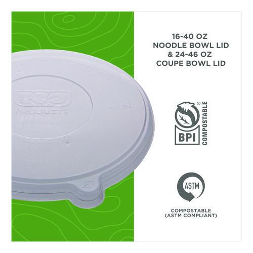 Image of Eco-Products® EP-BLRLID Worldview 100 Percent Recycled Content Lid, 7.93" Diameter x 0.6" h, Clear, 400/Carton