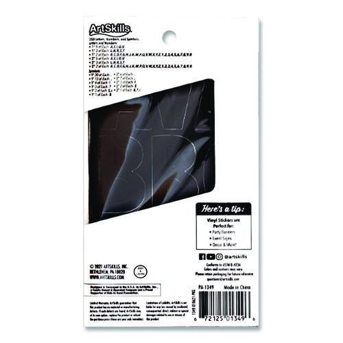 Image of ArtSkills® PA-1349 Poster and Bulletin Board Vinyl Letters and Numbers, 1" Tall Letters, 2" Tall Numbers, Black Characters, 250/Pack