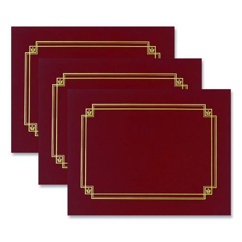 Image of Great Papers!® 939503 Premium Textured Certificate Holder, 12.65 X 9.75, Burgundy, 3/pack