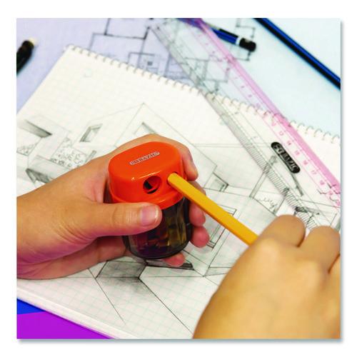 Image of BAZIC® Products BAZ1908 Dual Blades Sharpener with Round Receptacle, Two-Hole, 2.25 x 1.6, Randomly Assorted Colors