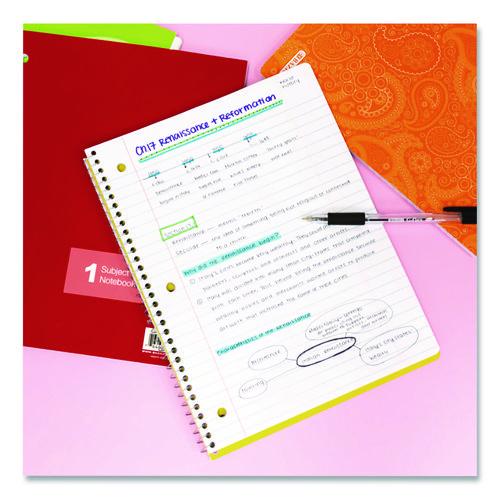 Image of BAZIC® Products BAZ561 Spiral Notebooks, 3-Subject, Medium/College Rule, Randomly Assorted Cover Color, (120) 10.5 x 8 Sheets