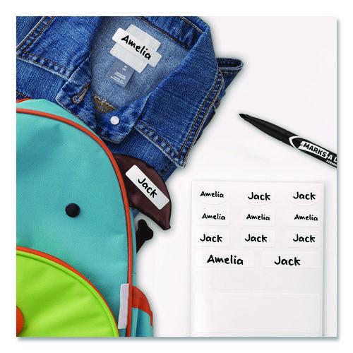 Image of Avery® 40700 Avery Kids No-Iron Fabric Labels, Handwrite Only, Assorted Shapes and Sizes, White, 15 Labels/Sheet, 3 Sheets/Pack