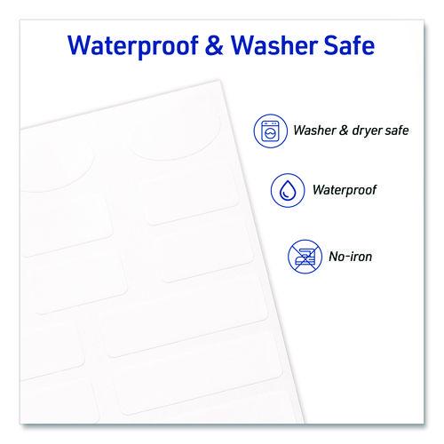 Image of Avery® 40700 Avery Kids No-Iron Fabric Labels, Handwrite Only, Assorted Shapes and Sizes, White, 15 Labels/Sheet, 3 Sheets/Pack