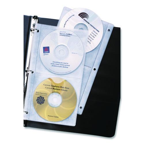 Image of Avery® 75263 Two-Sided CD Organizer Sheets for Three-Ring Binder, 4 Disc Capacity, Clear, 5/Pack