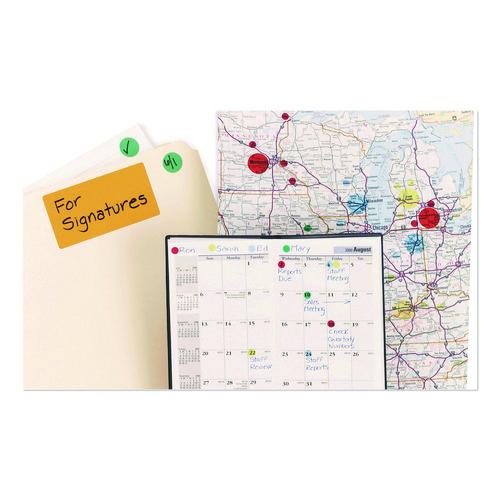 Image of Avery® 05793 Handwrite-Only Permanent Self-Adhesive Round Color-Coding Labels in Dispensers, 0.25" dia, Dark Blue, 450/Roll, (5793)