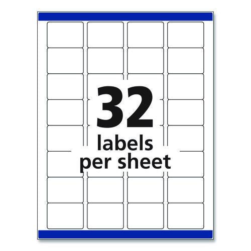 Image of Avery® 06570 Permanent Id Labels W/ Sure Feed Technology, Inkjet/laser Printers, 1.25 X 1.75, White, 32/sheet, 15 Sheets/pack