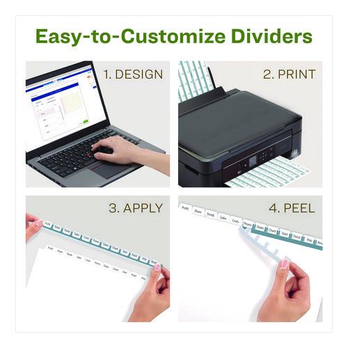 Image of Avery® 11582 Index Maker Ecofriendly Print And Apply Clear Label Dividers With White Tabs, 12-Tab, 11 X 8.5, White, 5 Sets