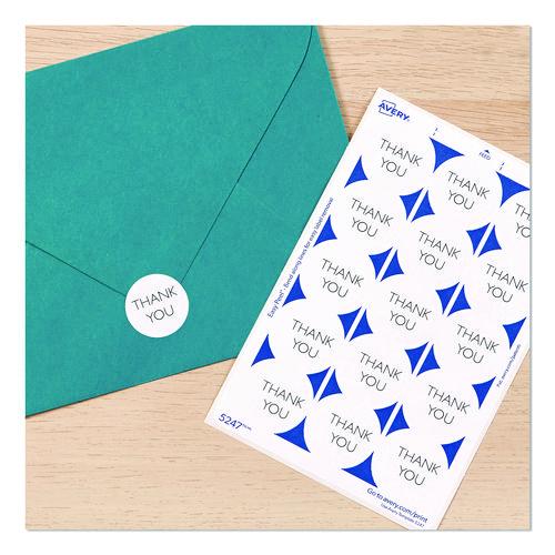 Image of Avery® 05247 Printable Mailing Seals, 1" dia, White, 15/Sheet, 40 Sheets/Pack, (5247)