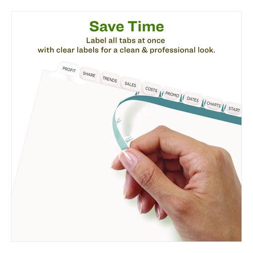 Image of Avery® 11582 Index Maker Ecofriendly Print And Apply Clear Label Dividers With White Tabs, 12-Tab, 11 X 8.5, White, 5 Sets