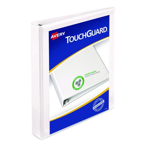 Image of Avery® 17141 Touchguard Protection Heavy-Duty View Binders With Slant Rings, 3 Rings, 1" Capacity, 11 X 8.5, White
