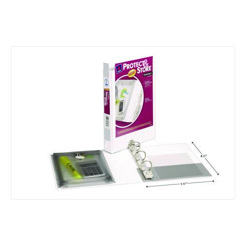 Image of Avery® 23011 Mini Size Protect And Store View Binder With Round Rings, 3 Rings, 1" Capacity, 8.5 X 5.5, White