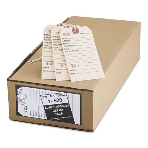 Image of Avery® 15030 Repair Tags, 5.25 x 2.63, Manila, 500/Box