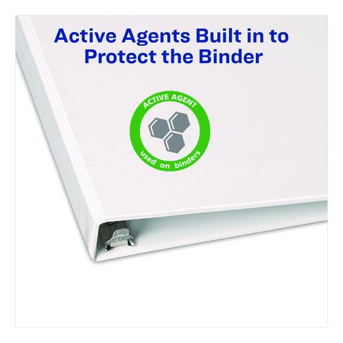 Image of Avery® 17141 Touchguard Protection Heavy-Duty View Binders With Slant Rings, 3 Rings, 1" Capacity, 11 X 8.5, White