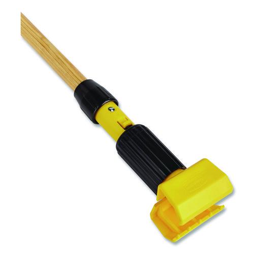 Image of Rubbermaid® Commercial FGH236000000 Gripper Vinyl-Covered Aluminum Mop Handle, 1.13" dia x 60", Gray/Yellow