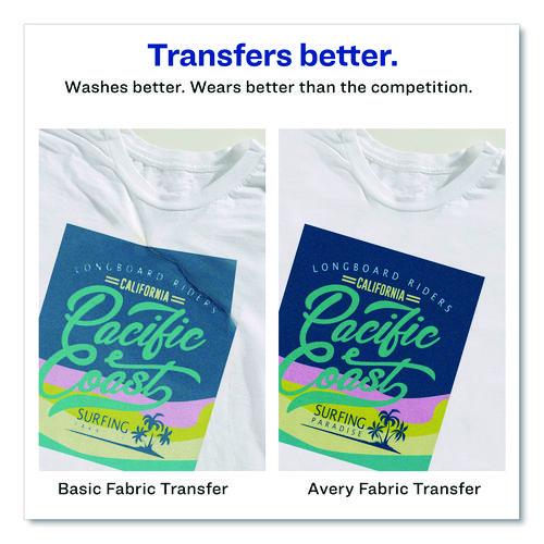 Image of Avery® 03271 Fabric Transfers, For Light-Colored Fabrics, 8.5 x 11, White, 6/Pack