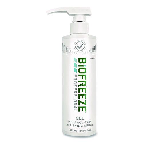 Image of BIOFREEZE® RKT3209980 Professional Green Topical Analgesic Pain Reliever Gel, 16 Oz Pump