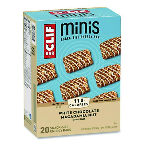 Image of CLIF® Bar CCC37295 Energy Bar Minis, White Chocolate Macadamia Nut, 1 oz Bar, 20/Box