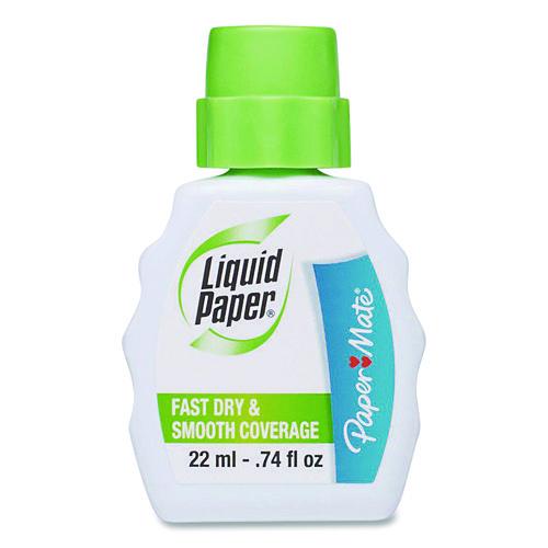 Image of Paper Mate® Liquid Paper® 56401 Fast Dry and Smooth Coverage Correction Fluid Value Pack, Foam Brush Tip Applicator, 0.74 oz Bottle, White, Dozen