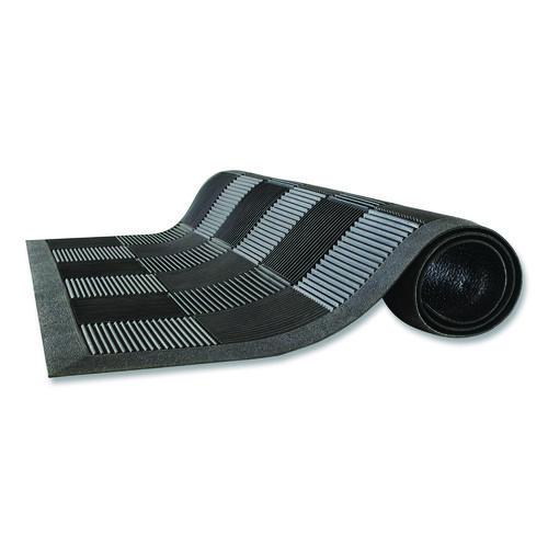 Image of Guardian PARQUET3X5 Parquet Scraper Mat, Black Blade Ribbed Rubber Surface, 36" x 60"