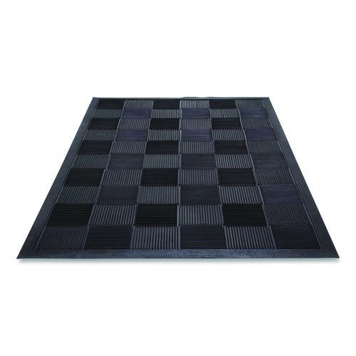 Image of Guardian PARQUET3X5 Parquet Scraper Mat, Black Blade Ribbed Rubber Surface, 36" x 60"