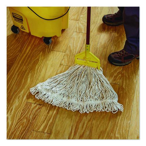 Image of Rubbermaid® Commercial FGD11306WH00 Super Stitch Cotton Looped End Wet Mop, Large, 1" White Headband
