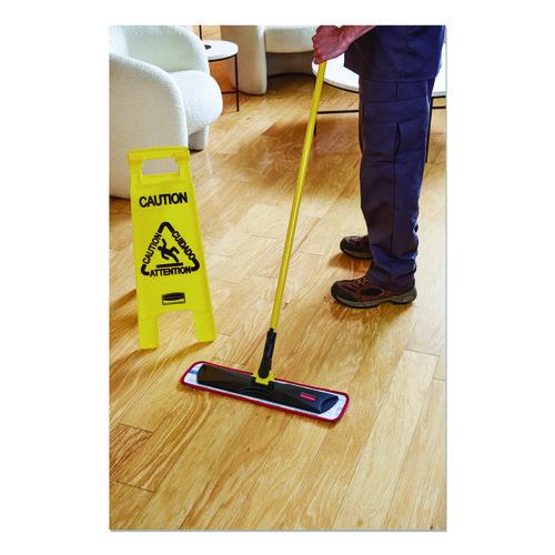Image of Rubbermaid® Commercial HYGEN FGQ41000RD00 Microfiber Wet Mop Pad, 18", Red, 12/Carton