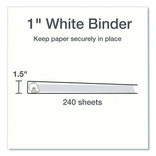 Image of Cardinal® 26300CB XtraLife ClearVue Non-Stick Slant-D Ring Binder, 3 Rings, 1" Capacity, 11 x 8.5, White