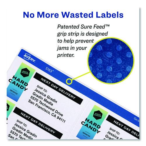 Image of Avery® 95940 White Shipping Labels-Bulk Packs, Inkjet/laser Printers, 3.33 X 4, White, 6/sheet, 250 Sheets/box