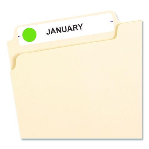 Image of Avery® 05052 Handwrite Only Self-Adhesive Removable Round Color-Coding Labels, 0.5" dia, Neon Green, 60/Sheet, 14 Sheets/Pack, (5052)