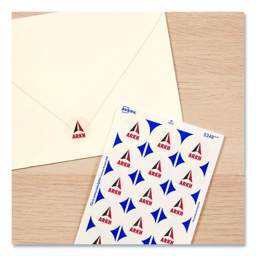Image of Avery® 05248 Printable Mailing Seals, 1" dia, Clear, 15/Sheet, 32 Sheets/Pack, (5248)