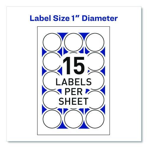 Image of Avery® 05248 Printable Mailing Seals, 1" dia, Clear, 15/Sheet, 32 Sheets/Pack, (5248)