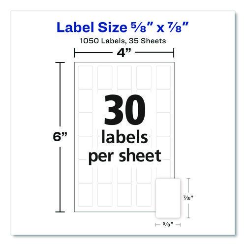 Image of Avery® 05424 Removable Multi-Use Labels, Handwrite Only, 0.63 X 0.88, White, 30/sheet, 35 Sheets/pack, (5424)
