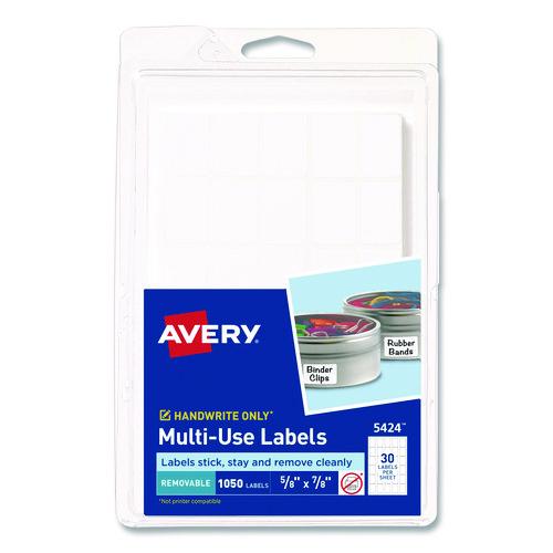 Image of Avery® 05424 Removable Multi-Use Labels, Handwrite Only, 0.63 X 0.88, White, 30/sheet, 35 Sheets/pack, (5424)