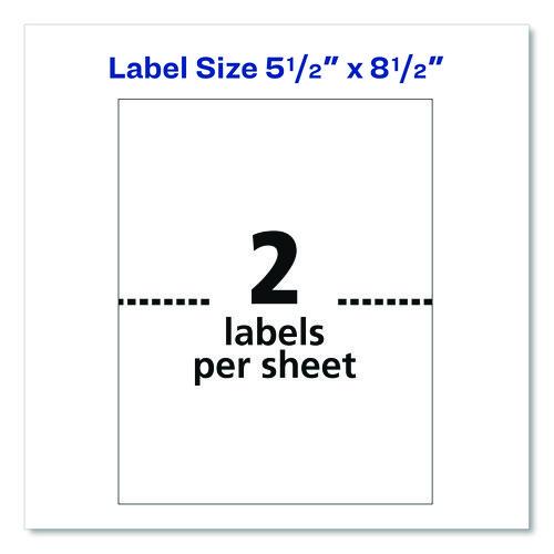 Image of Avery® 95930 White Shipping Labels-Bulk Packs, Inkjet/laser Printers, 5.5 X 8.5, White, 2/sheet, 250 Sheets/box